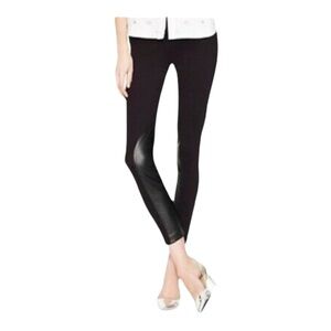 J. CREW “The Gigi Pant” Equestrian Style Faux Leather Knit Pants in Black Size 2